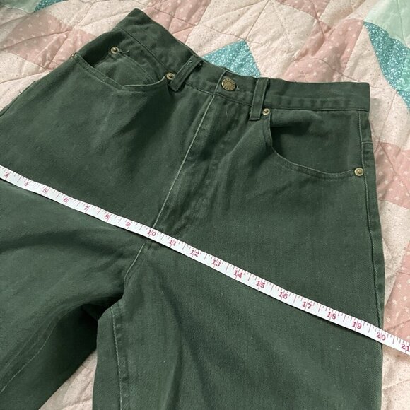 Vintage Dixie Blues Jeans Womens Green High Rise Tapered Leg 90s - Picture 4 of 7